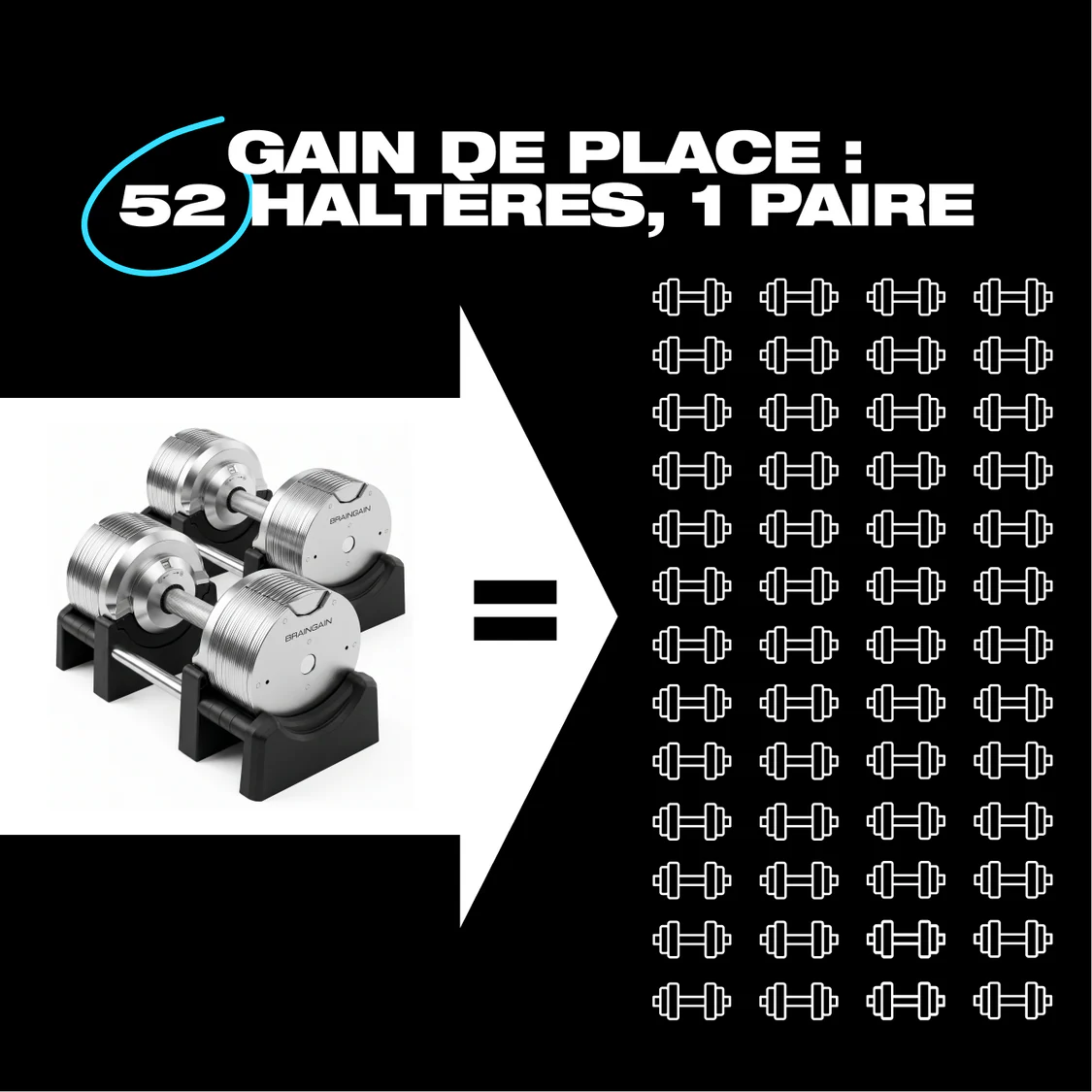 SmartBells™ Pro Haltères Réglables 41,5 kg – Chrome