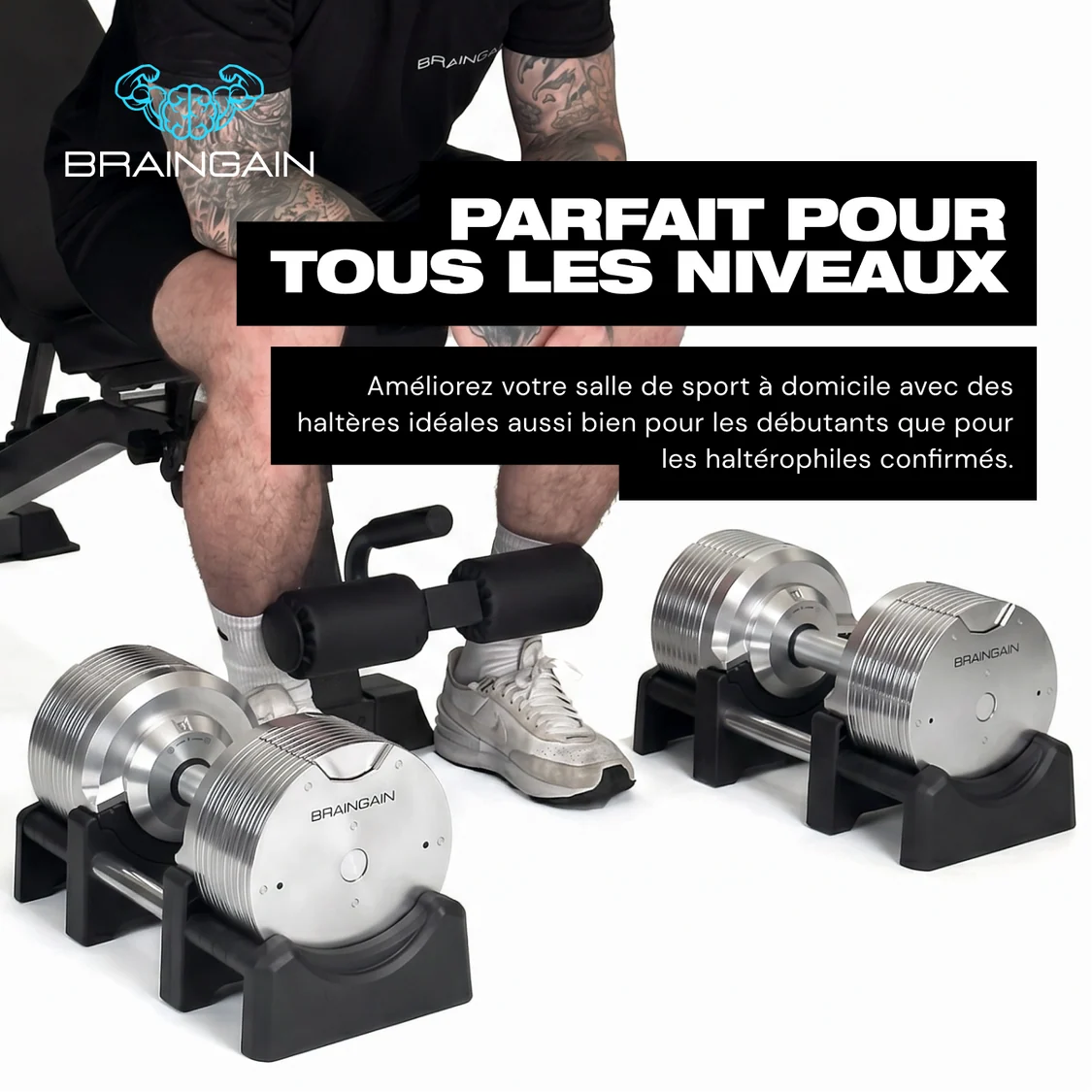 SmartBells™ Pro Haltères Réglables 41,5 kg – Chrome