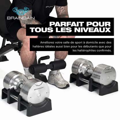 SmartBells™ Pro Haltères Réglables 41,5 kg – Chrome